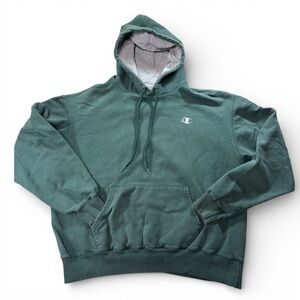 Champion Eco Authentic Green Hoodie Sweatshirt Men’s Large Classic Logo